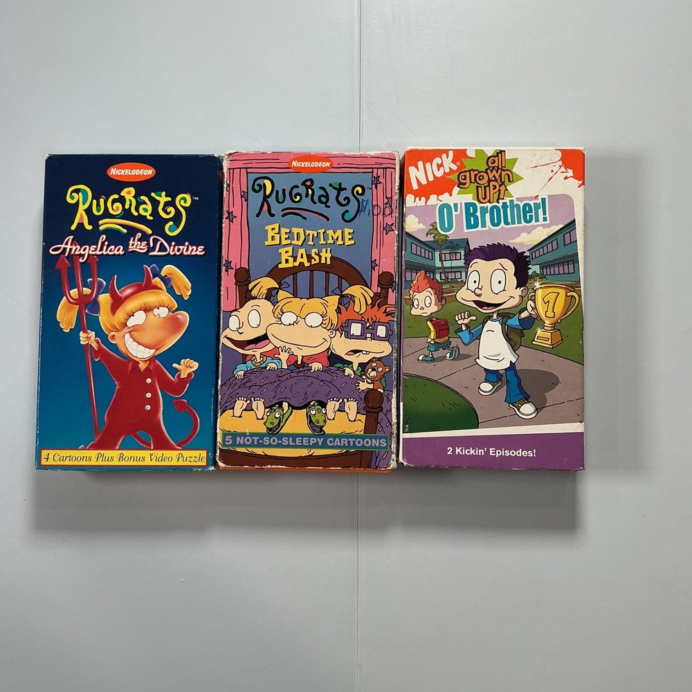 VTG 90s Nickelodeon Rugrats All Grown Up VHS Lot 3 Kids No Mold